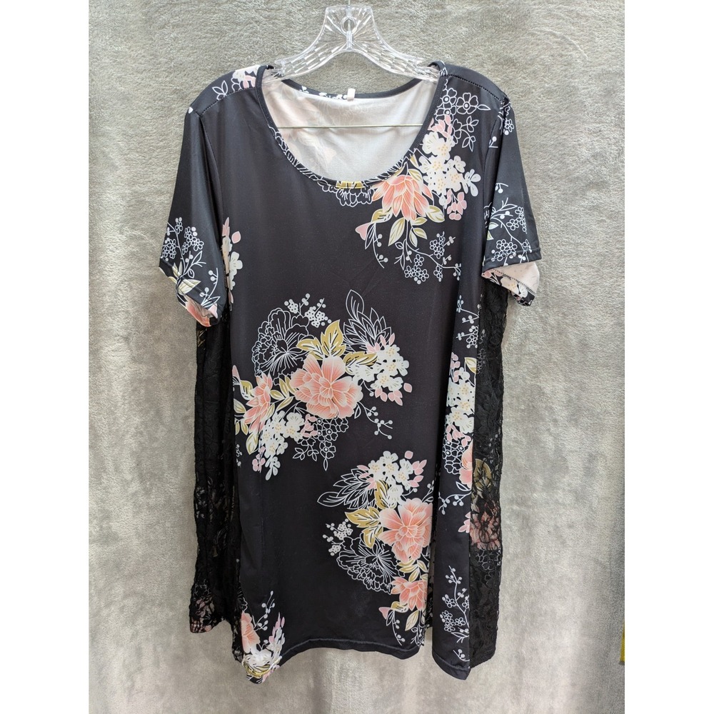 Floral Tunic Womens XL Mini Dress Stretch‎